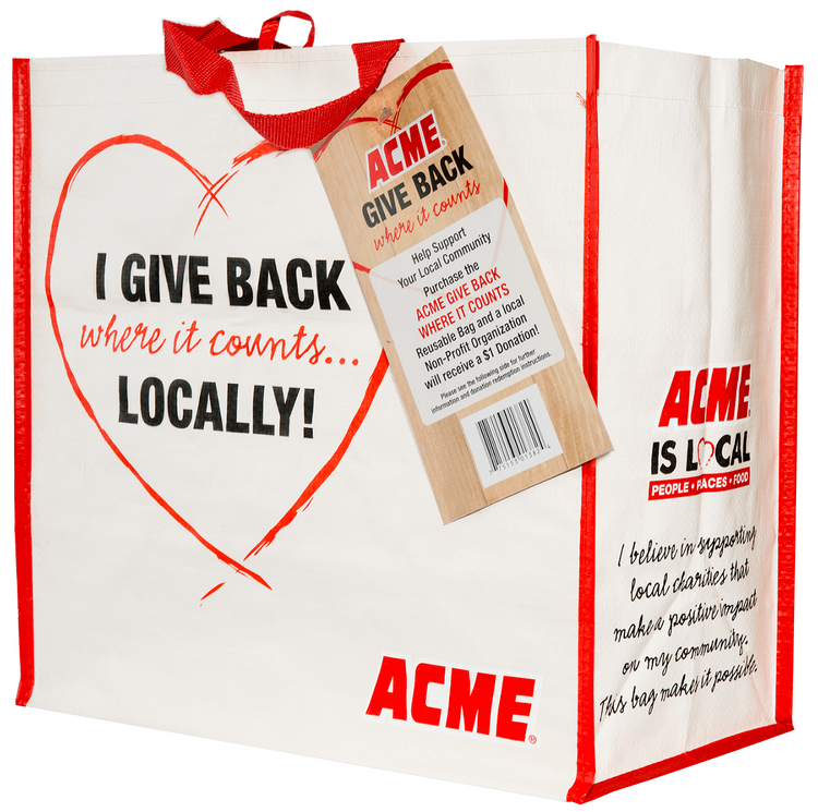 GIVE BACK WHERE IT COUNTS Reusable Bag - Acme GIVE BACK WHERE It
